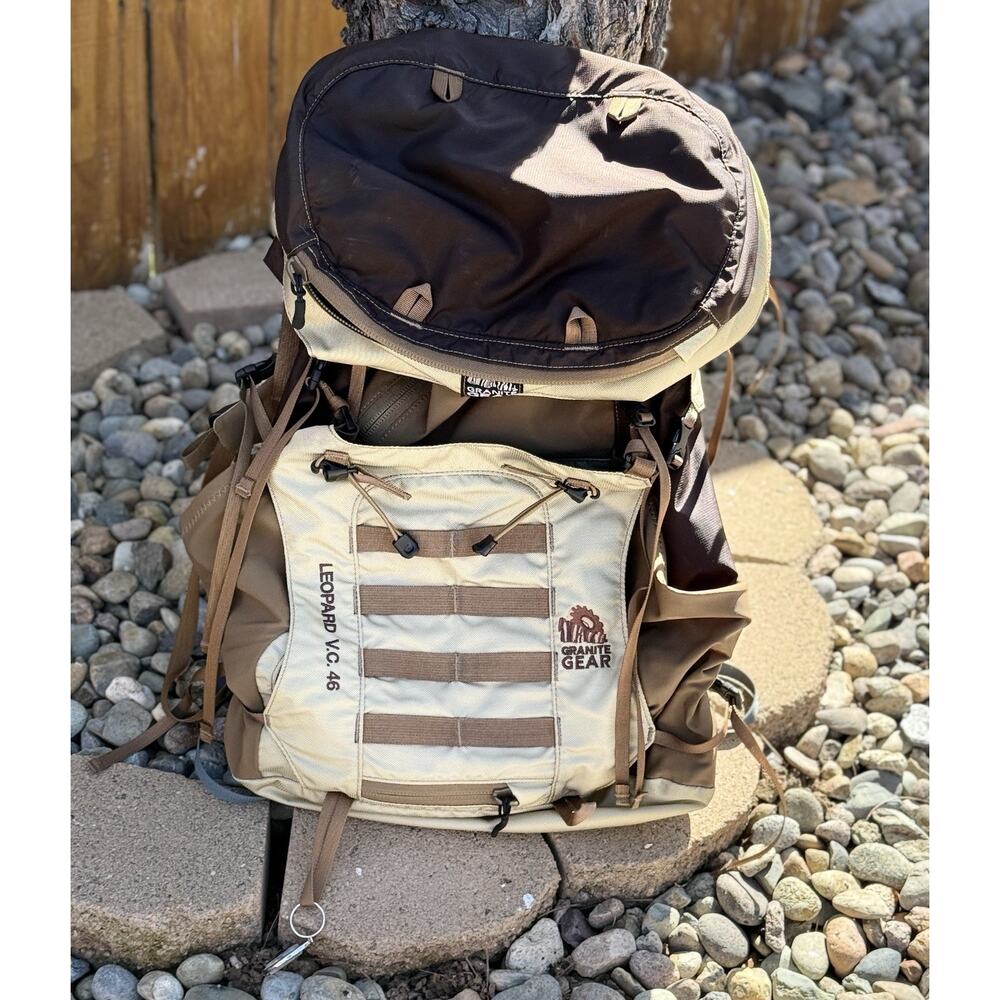 Granite Gear Leopard‎ V.C. 46 L Backpack Oatmeal Brown Tan Cordura Fabric Hiking